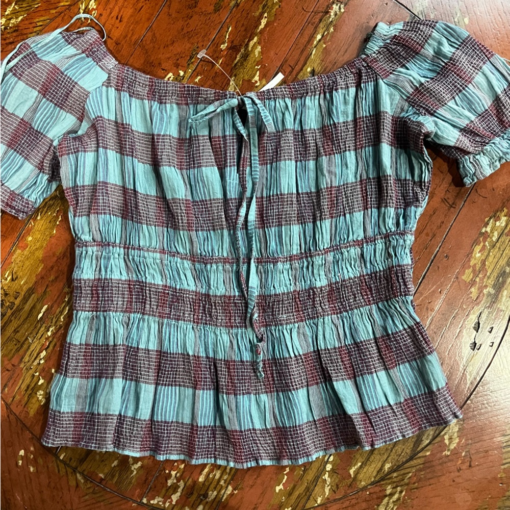 blue and burgundy free people top!